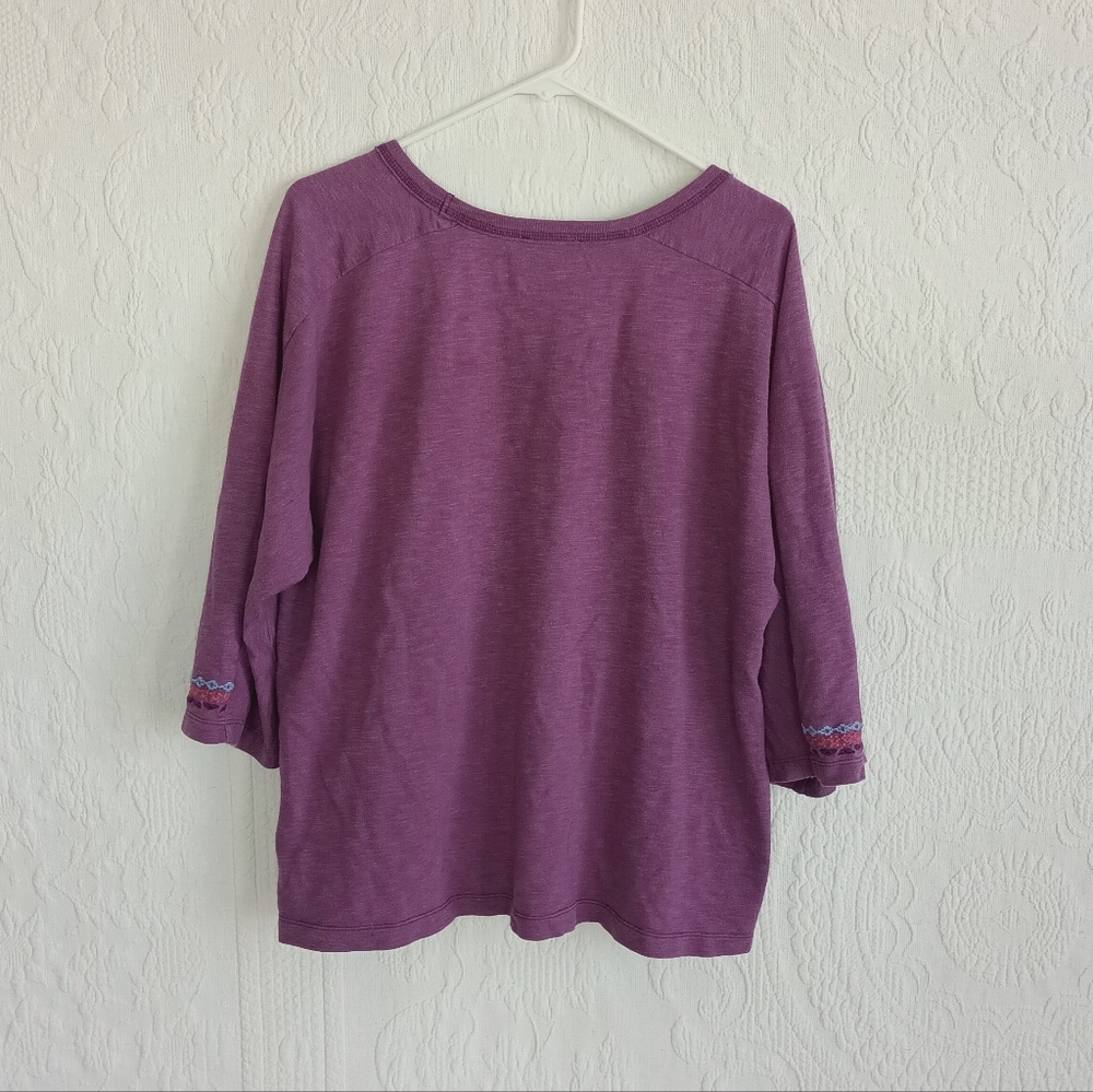 Sonoma Purple Western Sweatshirt Boho Aztec Embroidered Cowgirl Long Sleeve - Picture 10 of 11